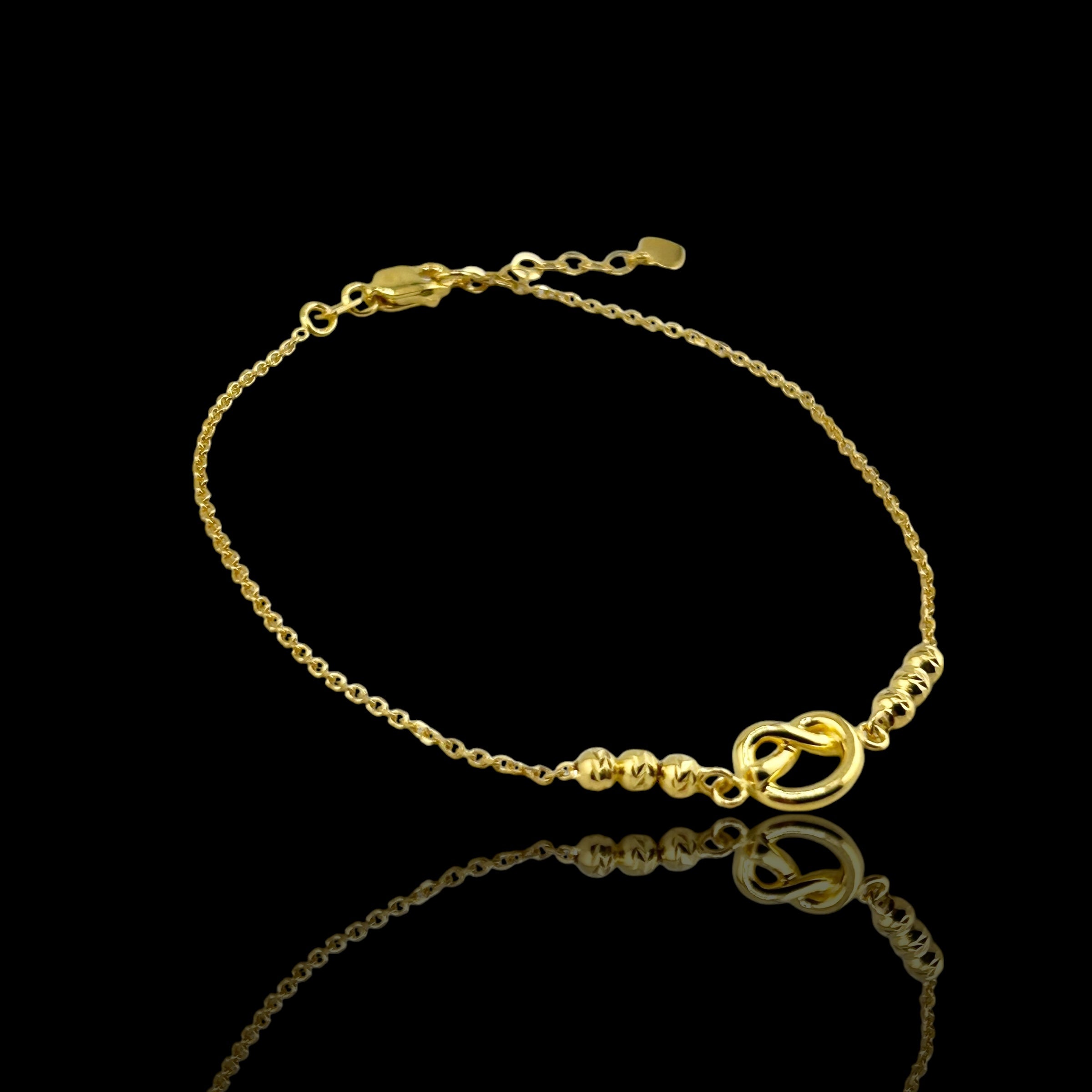 21K Solid Gold Heart Bracelet