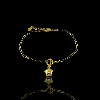 21K Solid Gold Star Bracelet