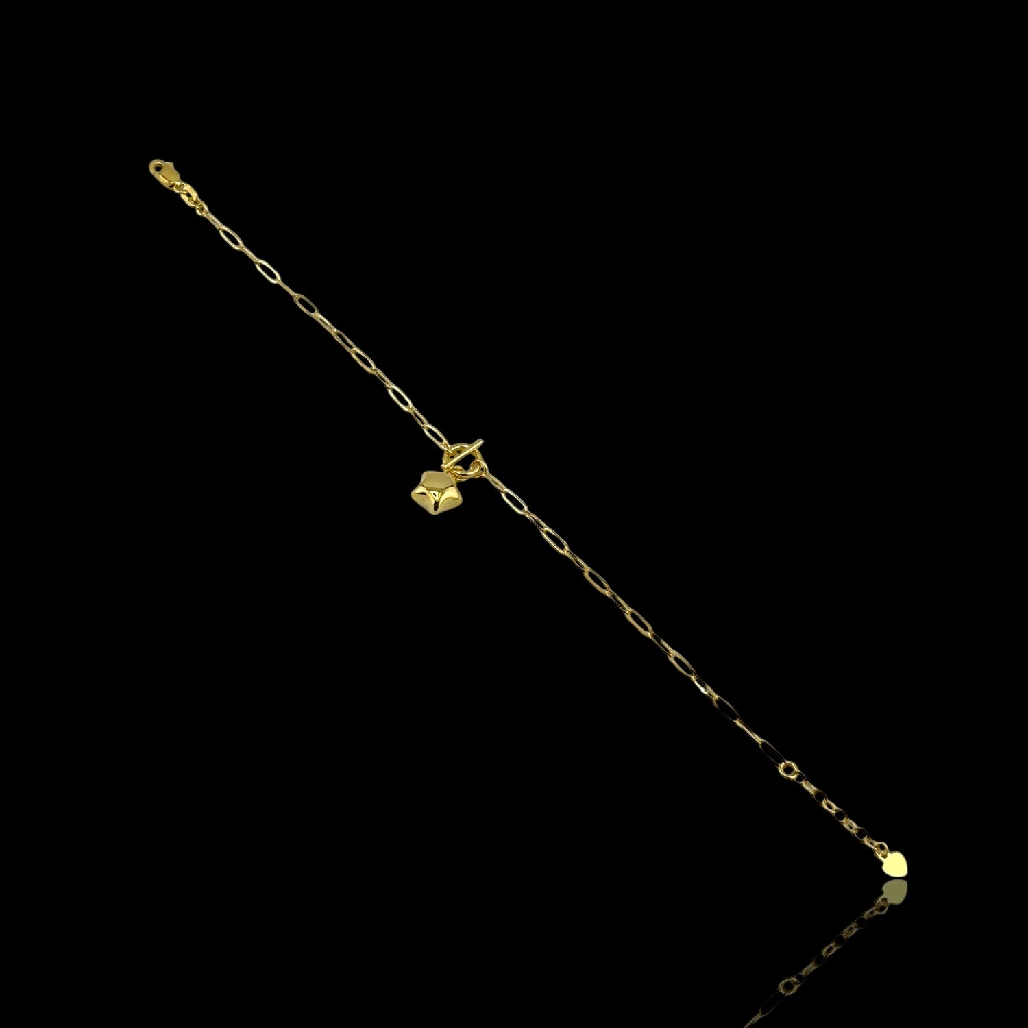 21K Solid Gold Star Bracelet