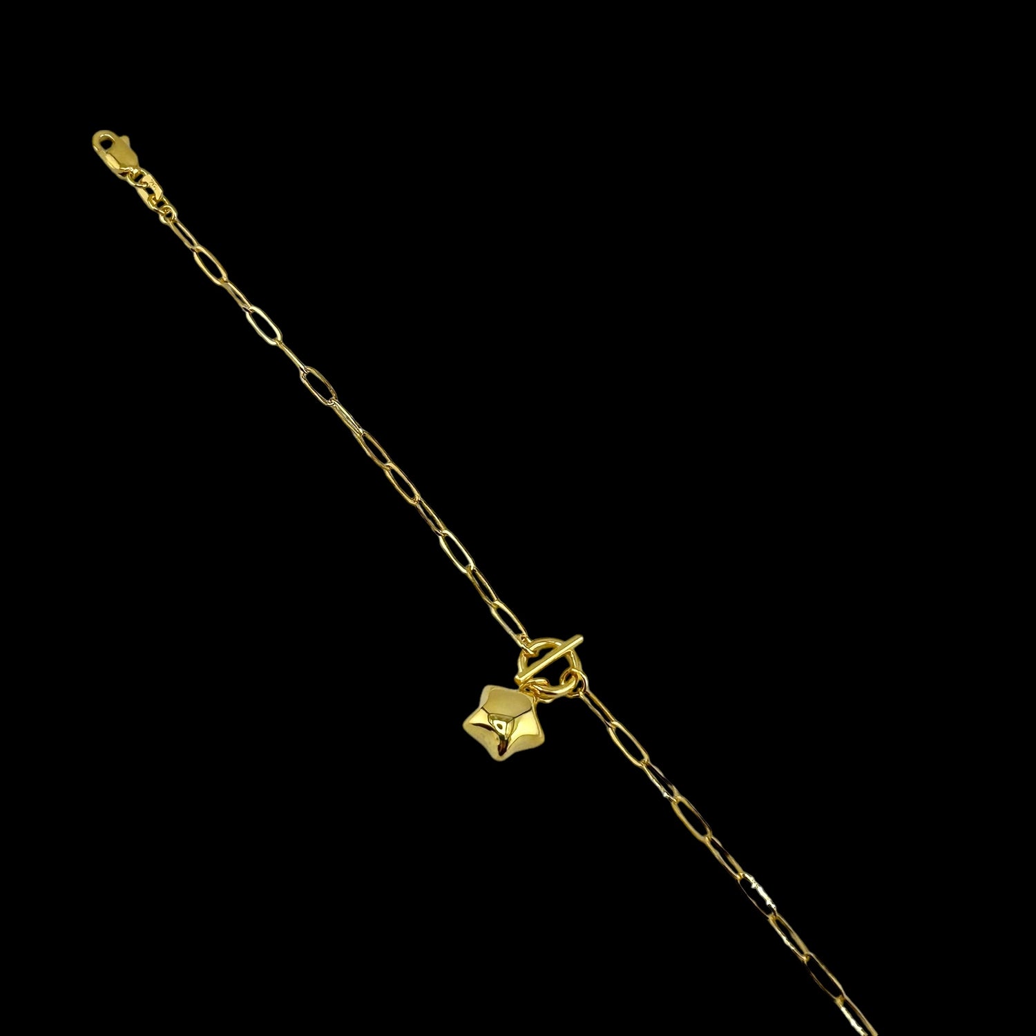 21K Solid Gold Star Bracelet