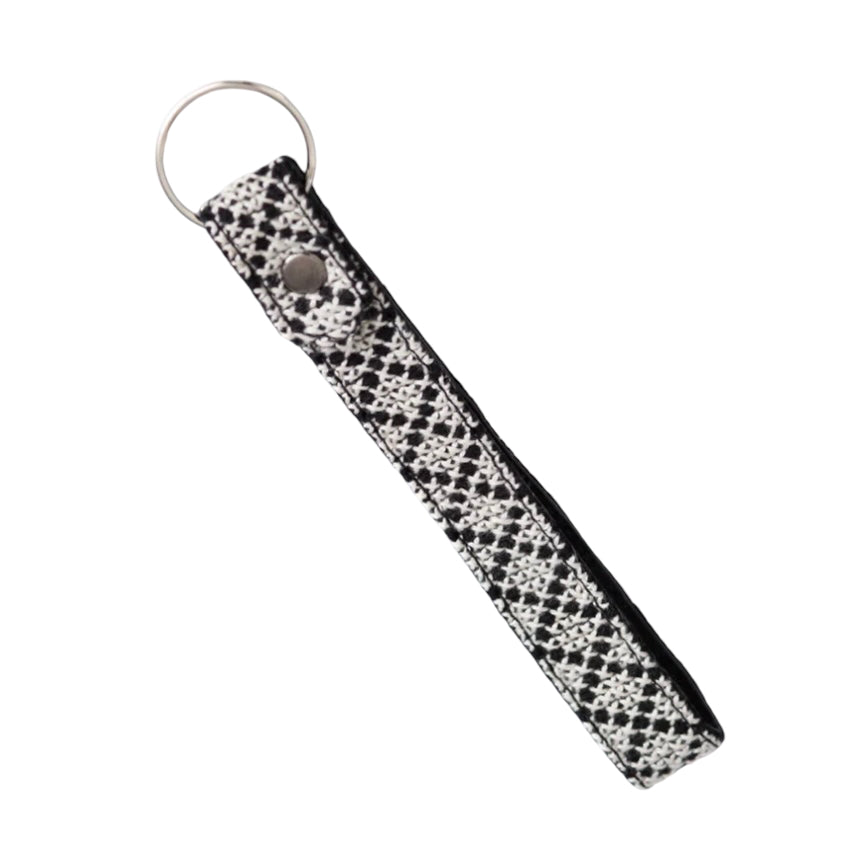 Hand-Made Embroidery Tatreez Keychain - White