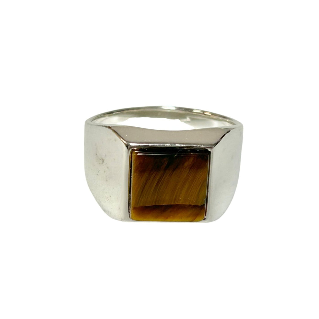 Sterling Silver Tiger Eye Agate Stone Ring