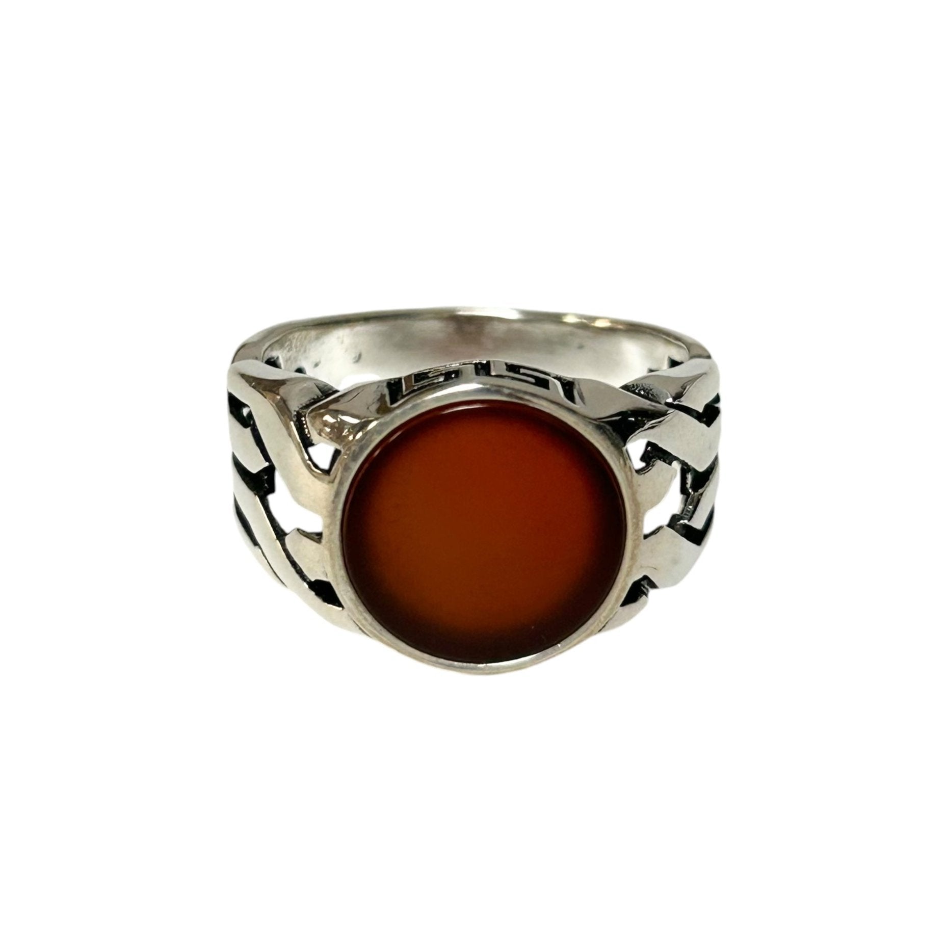 Sterling Silver Red Agate Stone Ring