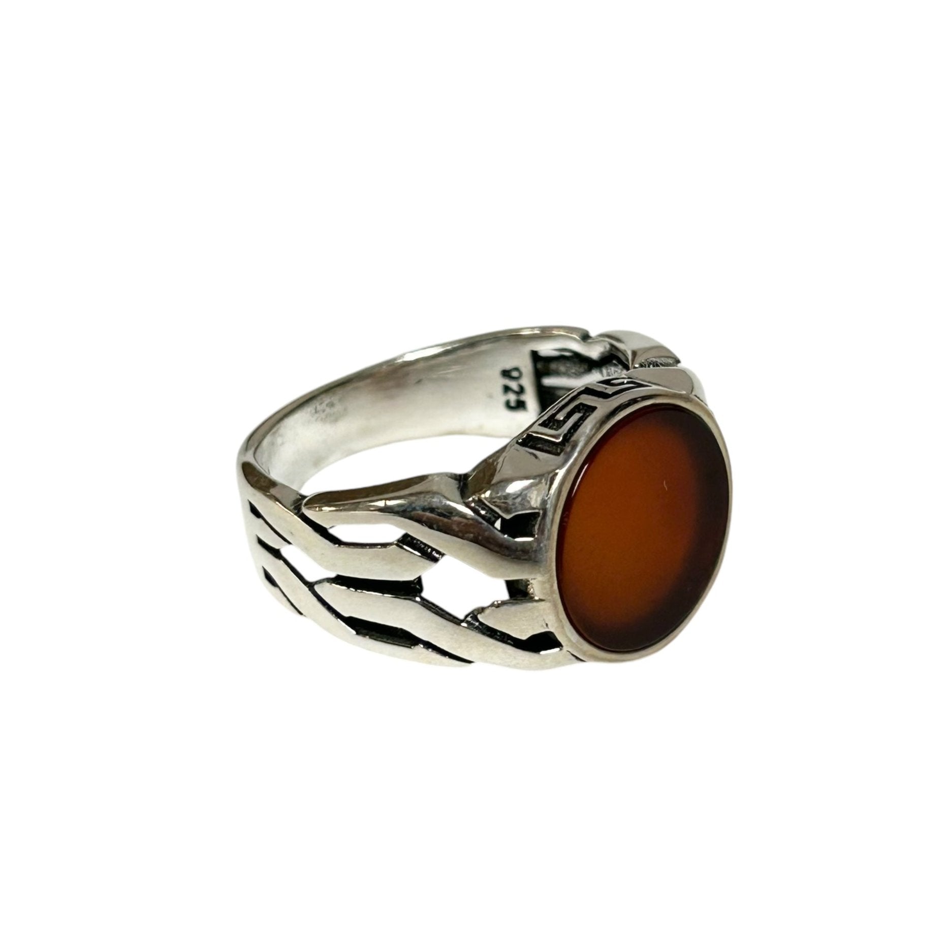 Sterling Silver Red Agate Stone Ring