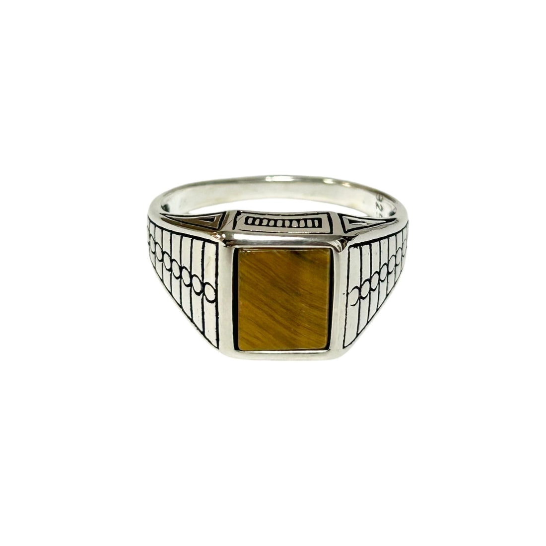 Sterling Silver Tiger Eye Agate Stone Ring