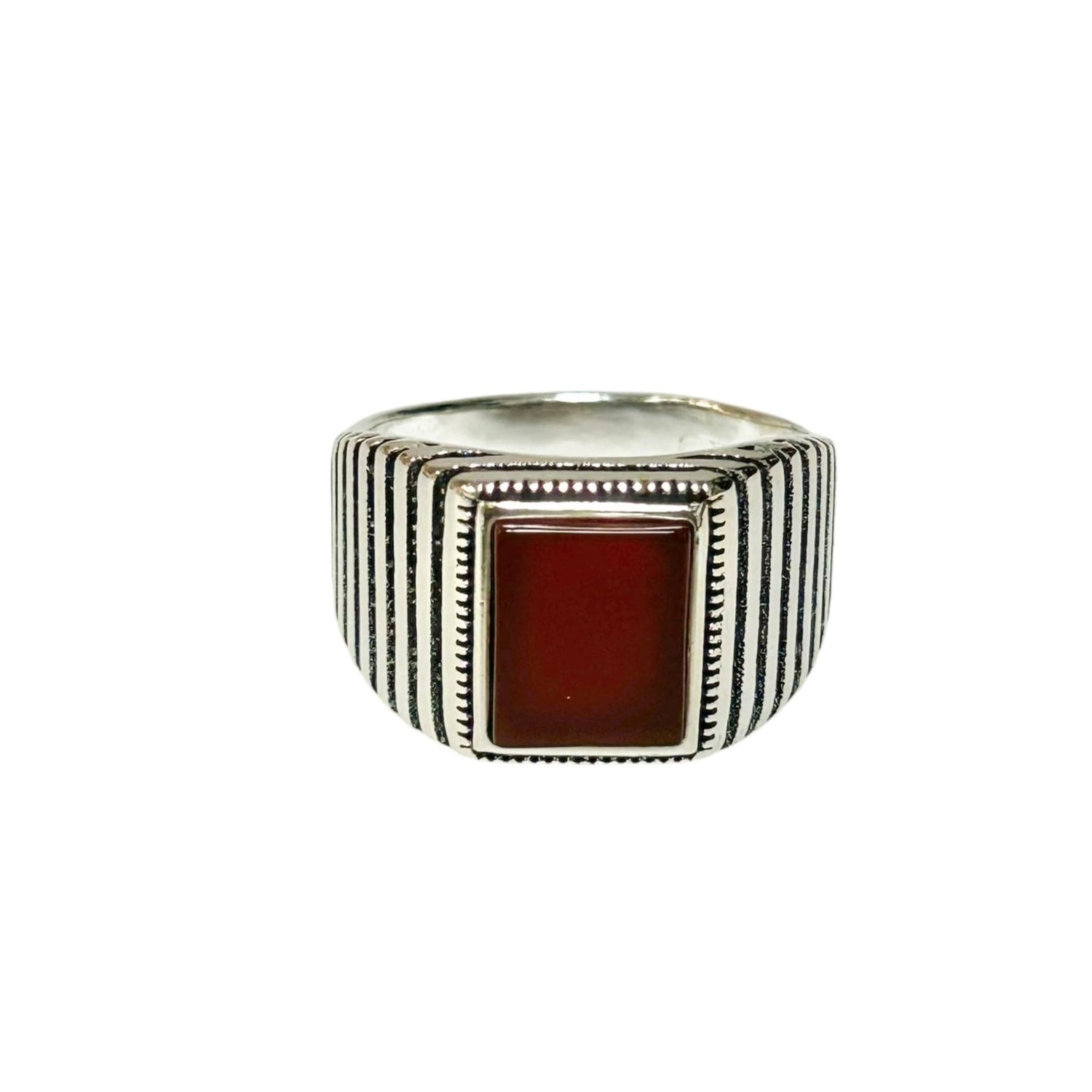 Sterling Silver Red Agate Stone Ring