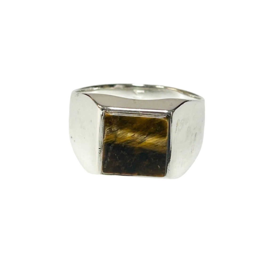 Sterling Silver Tiger Eye Agate Stone Ring