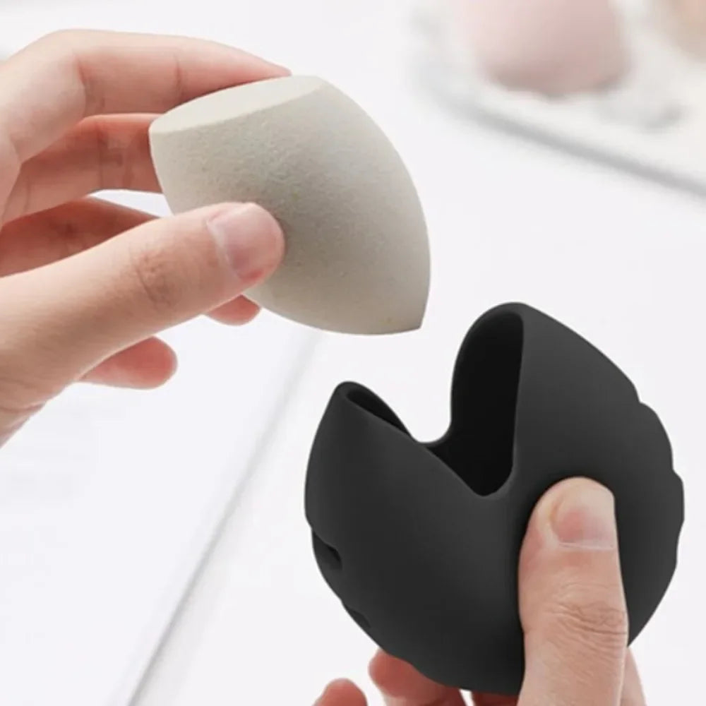 1pc Makeup Sponge Holder Shatterproof Silicone Beauty Make Up Blender Case for Travel Eco-Friendly Gift for Women Girl Wholesale