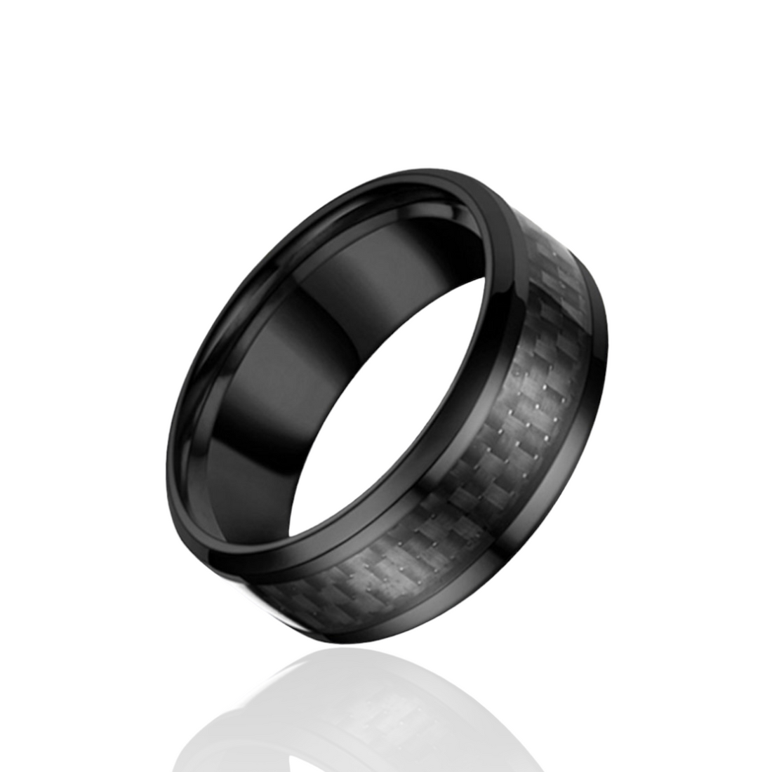 Black Checker 8mm Tungsten Band