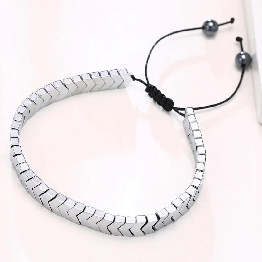 Hematite Stone Adjustable Bracelet