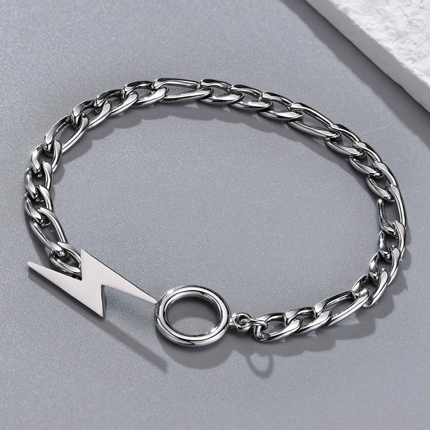 Stainless Steel Lightning Bolt Bracelet