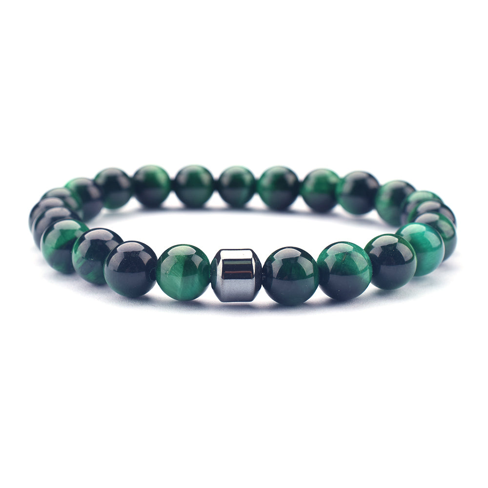 Green Tiger Eye Agate 8mm Stretch Bracelet