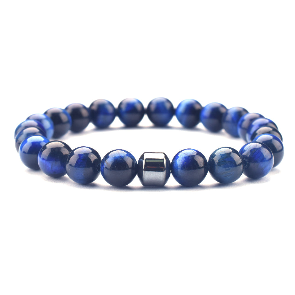 Lapis Tiger Eye Agate 8mm Stretch Bracelet